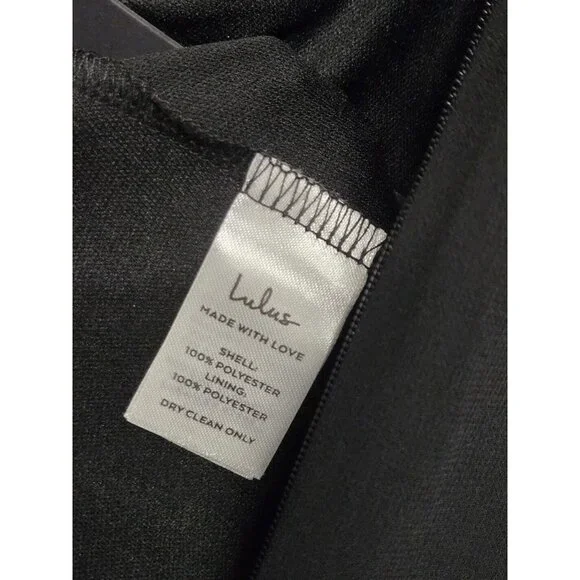 Lulus Heavenly Hues Maxi Dress Small Black Chiffon Side Slit Formal Wedding Prom - Picture 7 of 7